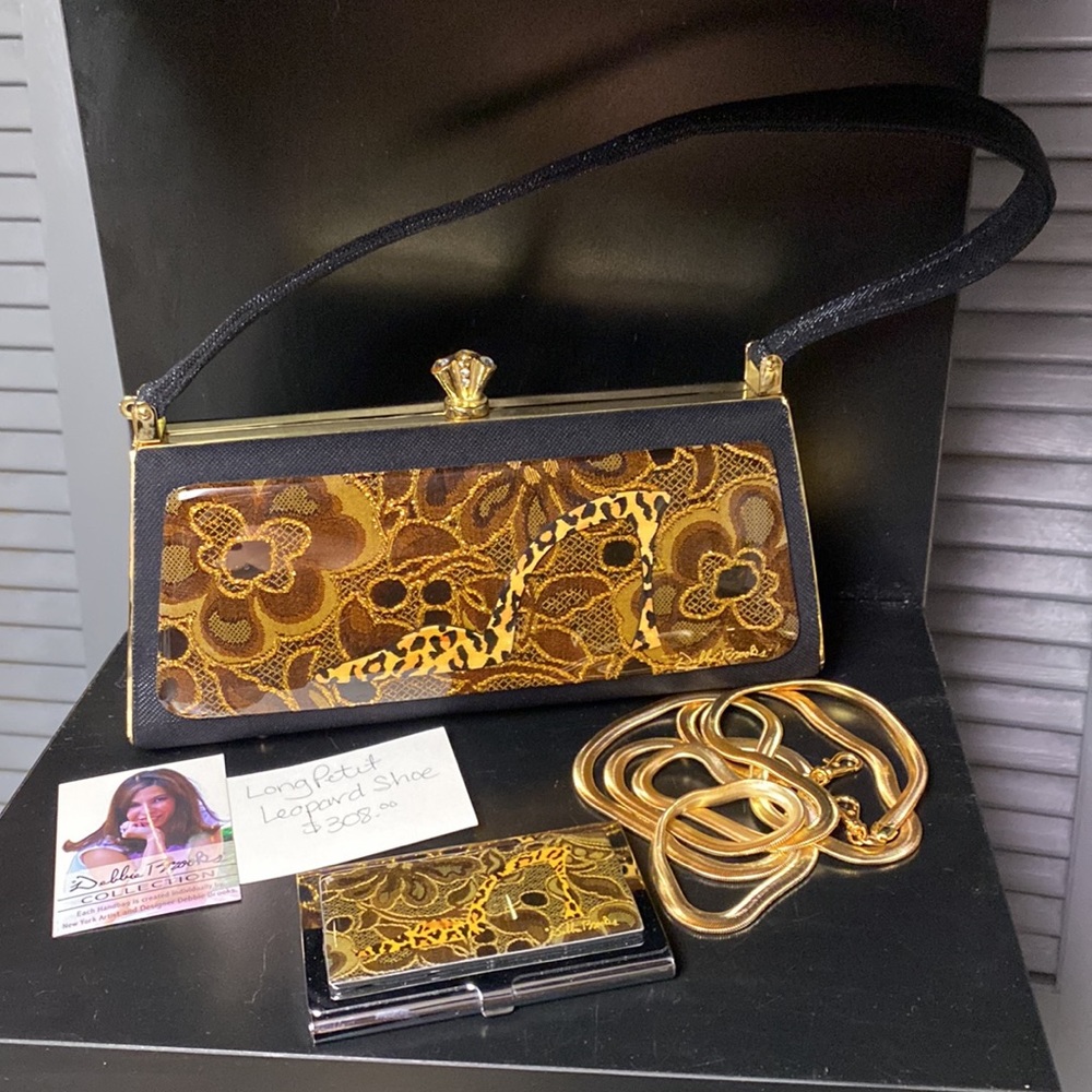 Debbie Brooks Leopard Shoe Long Clutch